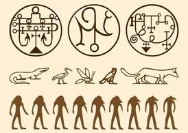 古埃及抽象符号矢量素材