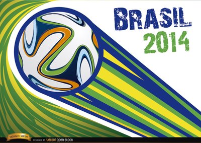 巴西条纹足球潮流矢量插画素材