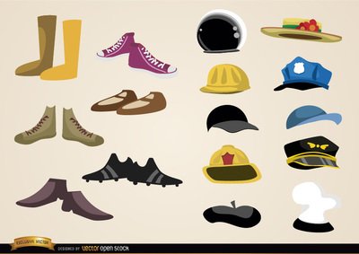 鞋子和帽子集合