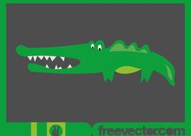 绿色卡通鳄鱼矢量素材