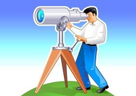 男人望远镜图像