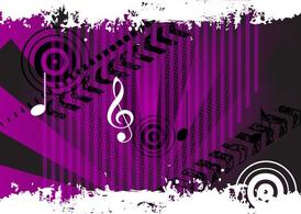 紫色音乐背景矢量潮流插画素材