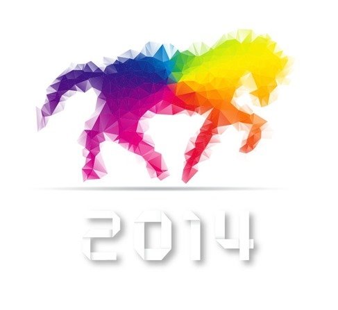 2014 Year with Colorful Horse