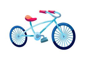 蓝色卡通自行车矢量素材