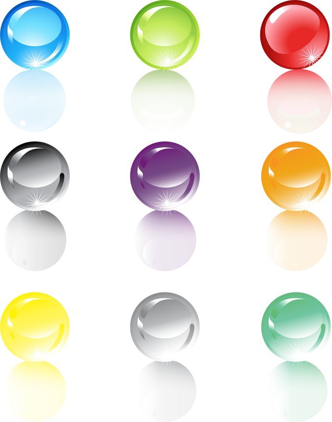 彩色创意水晶球潮流矢量图标素材