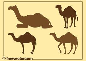 骆驼商队剪影矢量素材