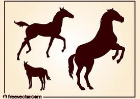 Horses Vector Silhouettes