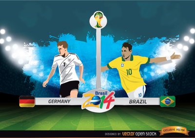 德国和巴西世界杯矢量素材