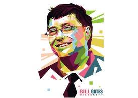 比尔•盖茨(Bill Gates)向量的肖像