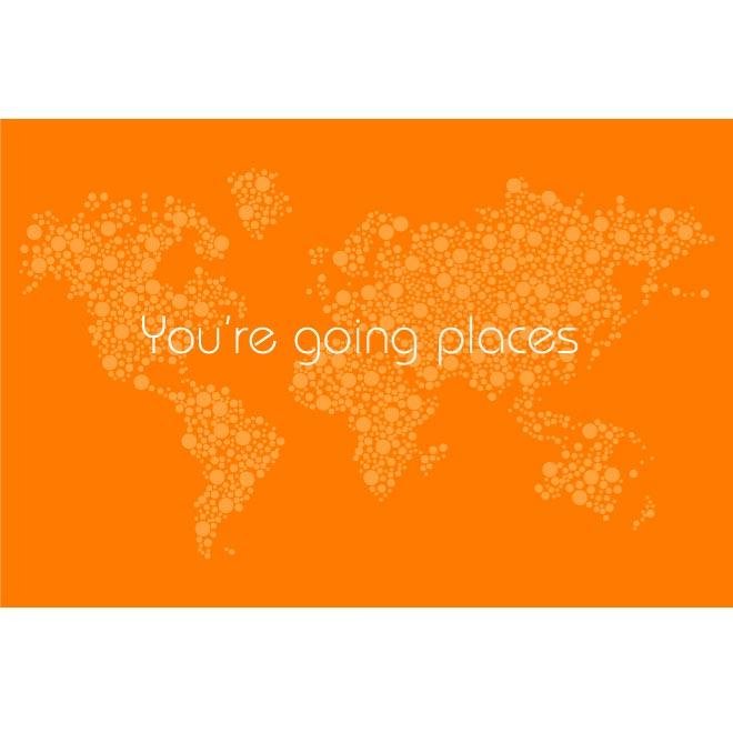 简约橙色世界地图潮流矢量图