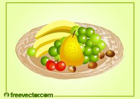 营养水果拼盘矢量素材