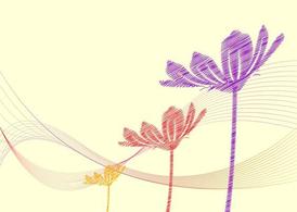 抽象彩色花卉背景潮流矢量图