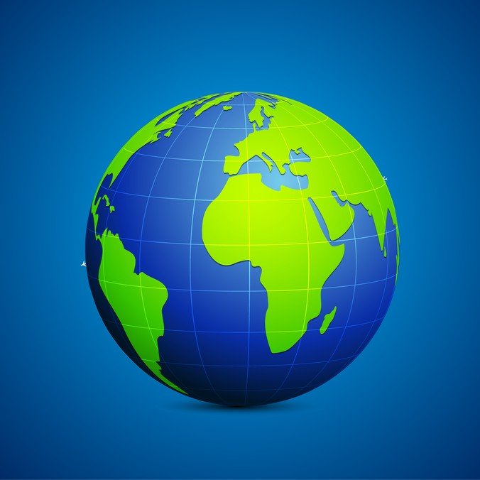 现代全球蓝色和绿色连接