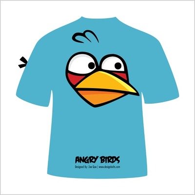 蓝色的愤怒的小鸟的t恤
