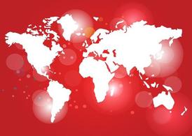 红色世界地图潮流矢量图