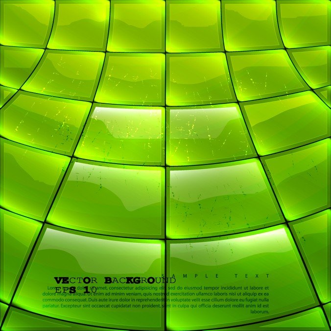 绿色玻璃材质矢量潮流插画素材