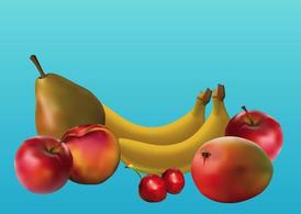 新鲜健康的水果矢量素材