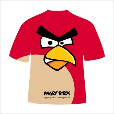 红色愤怒的小鸟禽流感导弹的t恤设计