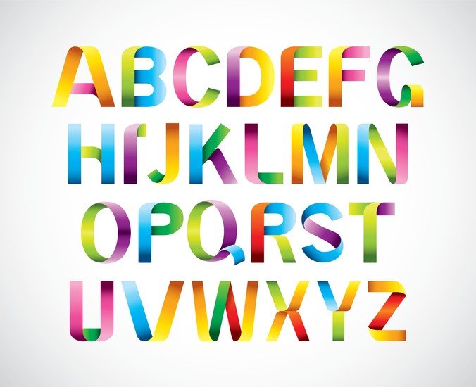 彩色创意字体设计标志矢量图