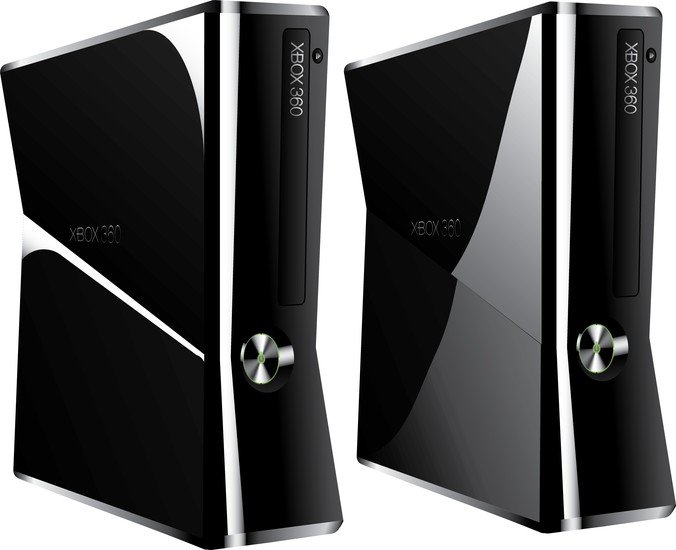 Microsoft Xbox 360 Slim矢量素材