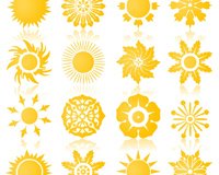 太阳象征或图标集合向量集
