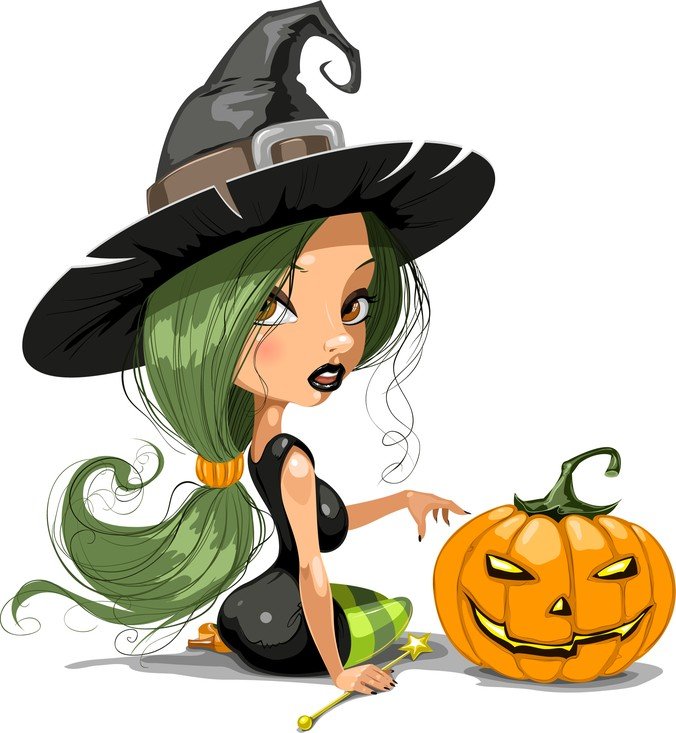 Pretty Witch With Halloween