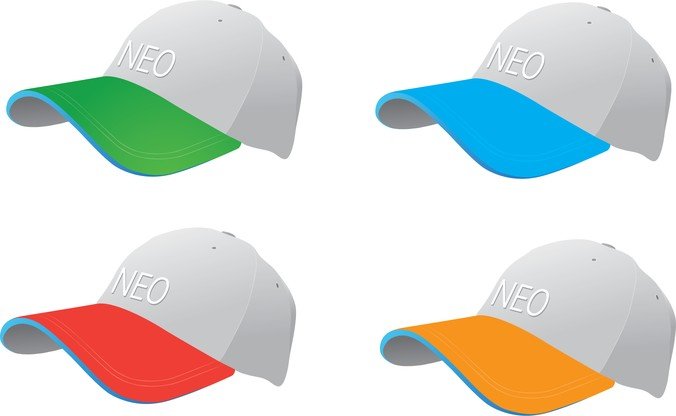 五颜六色的棒球帽矢量素材