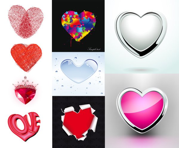 Heart-shaped Element Pattern Vector Material Peach Heart Heart-shaped Romance