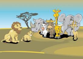 非洲动物卡通