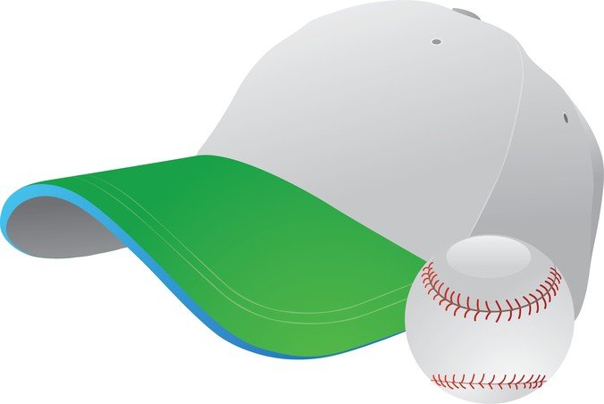 棒球帽绿色矢量素材