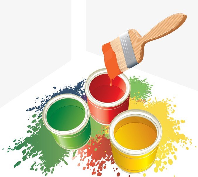 矢量彩色的油漆桶