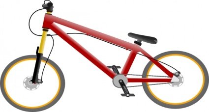 红色复古自行车矢量素材