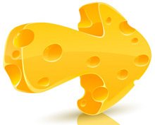 箭头的黄色奶酪