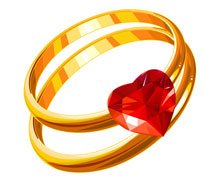 爱心结婚戒指矢量素材