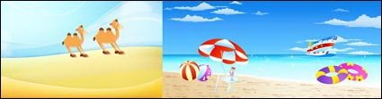 阳光、沙滩伞,沙漠,骆驼,浮标