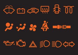 橙色汽车指示标志矢量素材