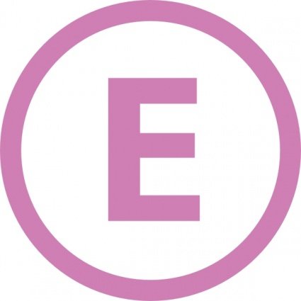 E字圆形标志牌矢量素材