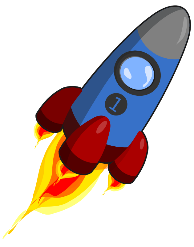 火箭蓝色和红色