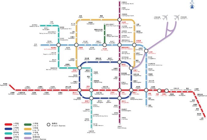 早期北京地铁线路图矢量素材