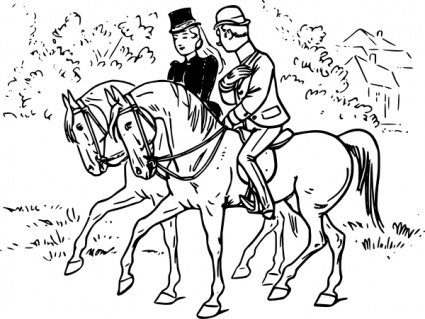 Couple Riding Horses
