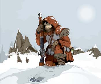 雪地猎人矢量素材