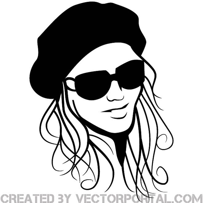 GIRL WITH A HAT VECTOR IMAGE.eps