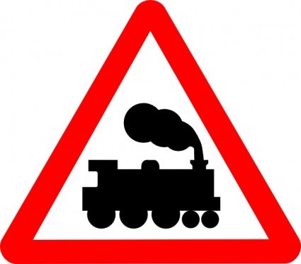 红色火车路标志矢量素材