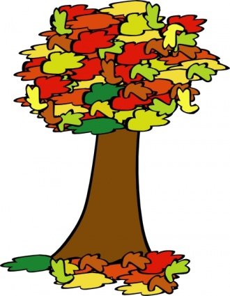 秋天的树彩色矢量素材
