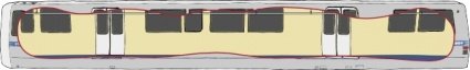 彩色火车车厢侧面手绘矢量素材