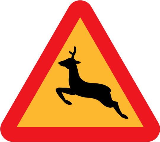 警告鹿Roadsign