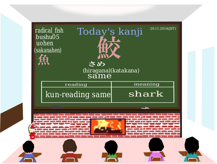 鱼类动物教学课堂矢量素材