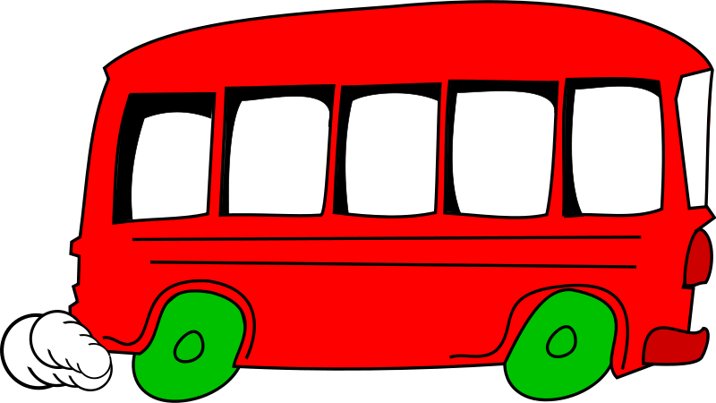 儿童彩色画公交车矢量素材