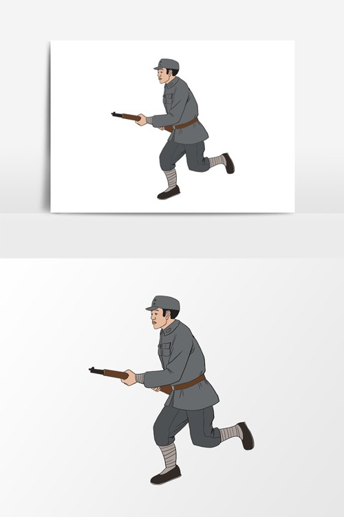 红军革命军人人物插画素材