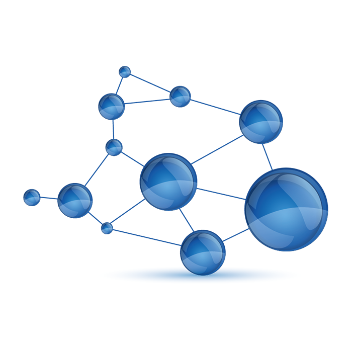 蓝色分子结构矢量图元素免抠素材
